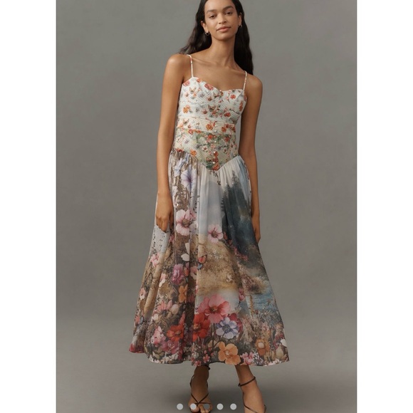 Anthropologie Dresses & Skirts - Anthropologie Floral Spaghetti-Strap Maxi Dress in Multi Floral